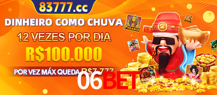 Banner do programa de recompensas Recomende para amigos do 06bet, detalhando os bônus por convidar amigos, com prêmios que chegam a R$288.888.